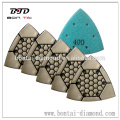 6 holes triangle dry polishing pad for marble and granite